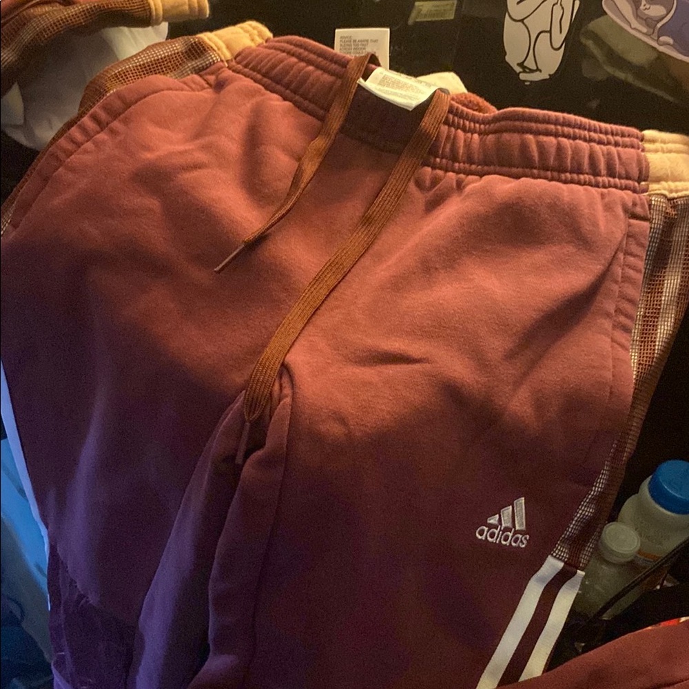 Adidas pink and burgundy Sweatpants Athletic Joggers
